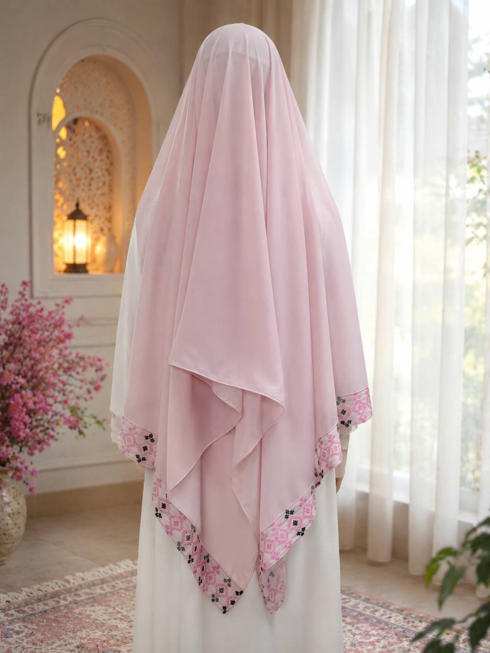 Sawsan Embroidered Chiffon Shawl/khirka