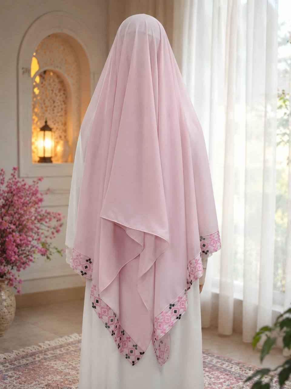 Sawsan Embroidered Chiffon Shawl/khirka
