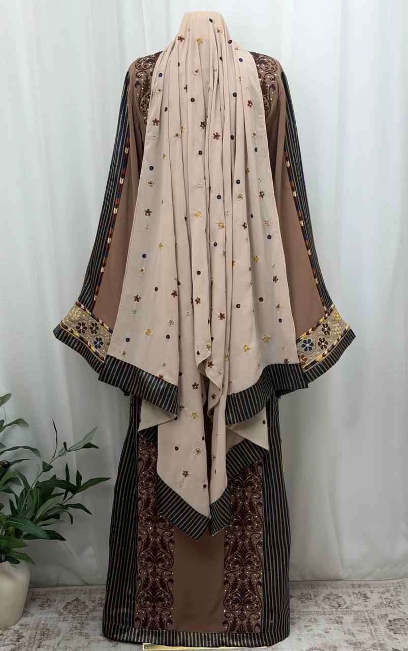 Shereen Embroidered Chiffon Scarf