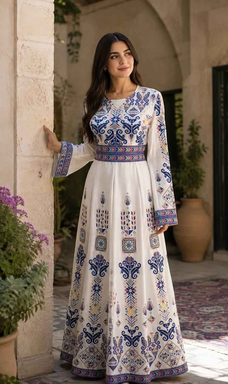 Hala Embroidered Satin Dress