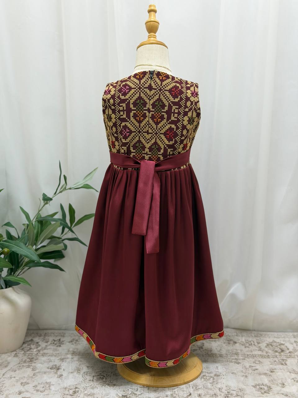 Eileen Embroidered Satin Dress
