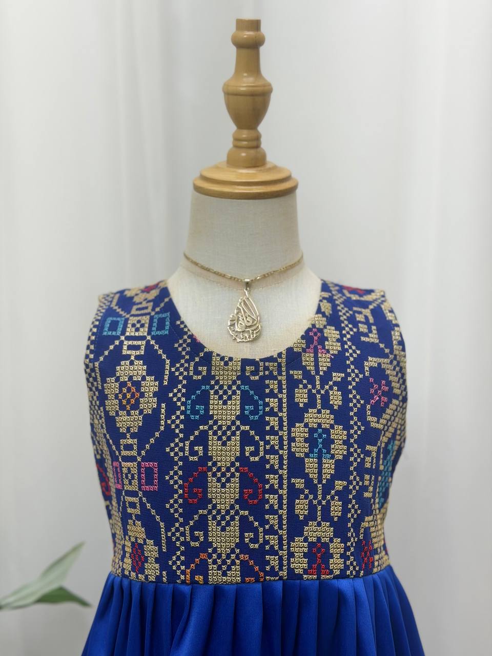 Eileen Embroidered Satin Dress