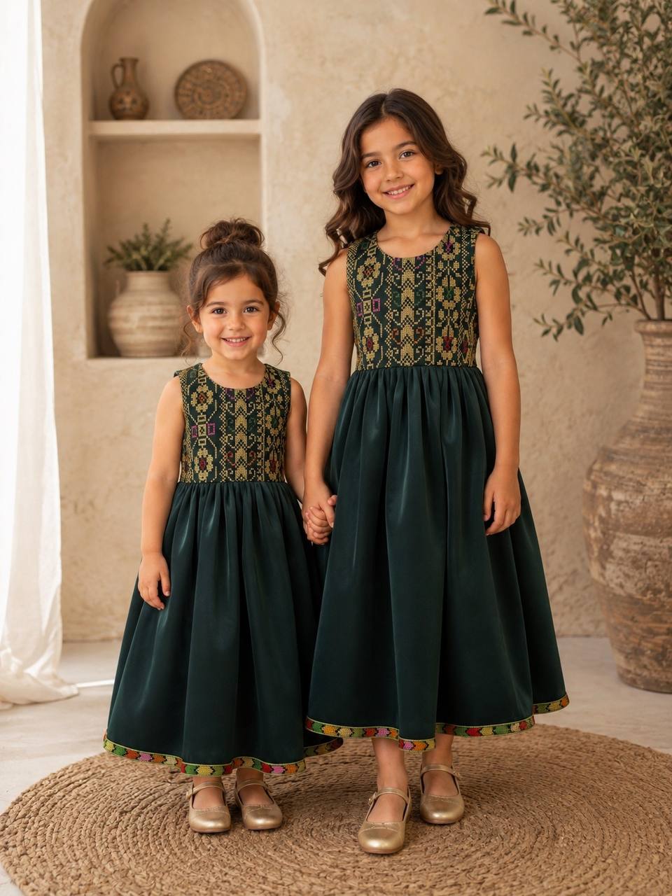 Eileen Embroidered Satin Dress