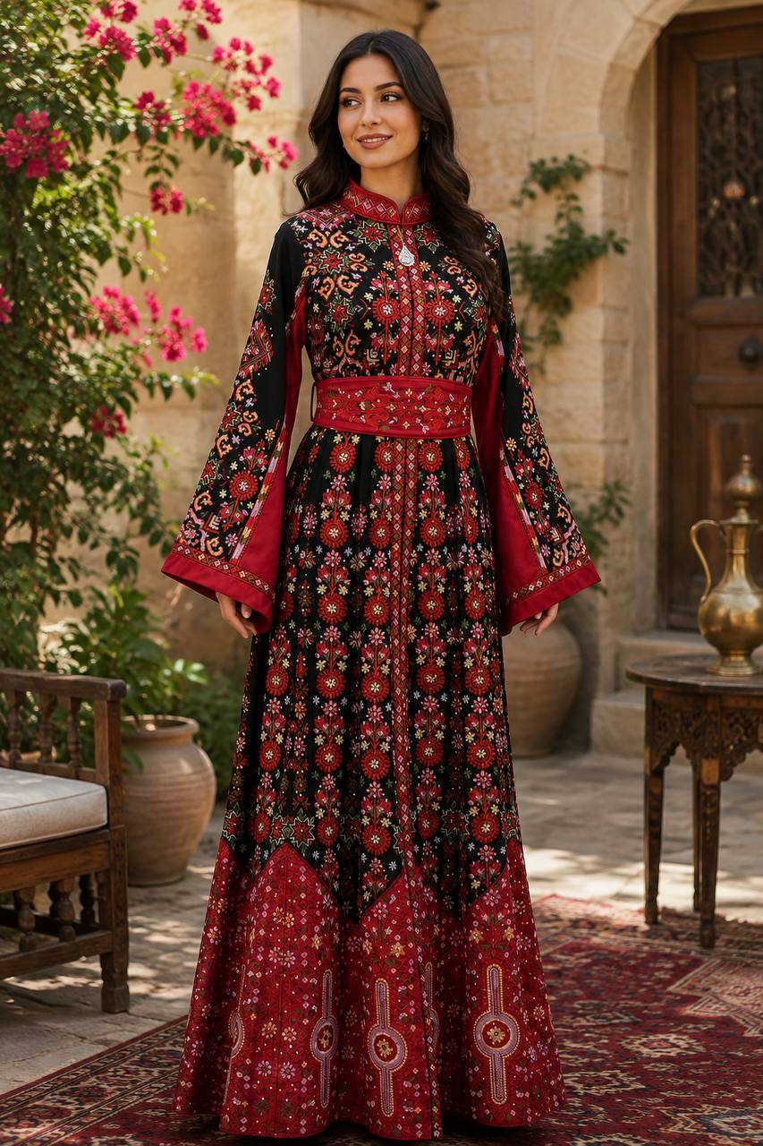 Royal Heritage Embroidered Chiffon Kaftan
