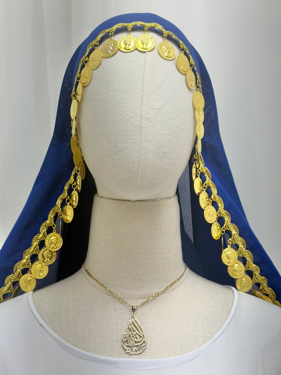Yasmeen Coin-Trimmed Tie Shawl-Khirka