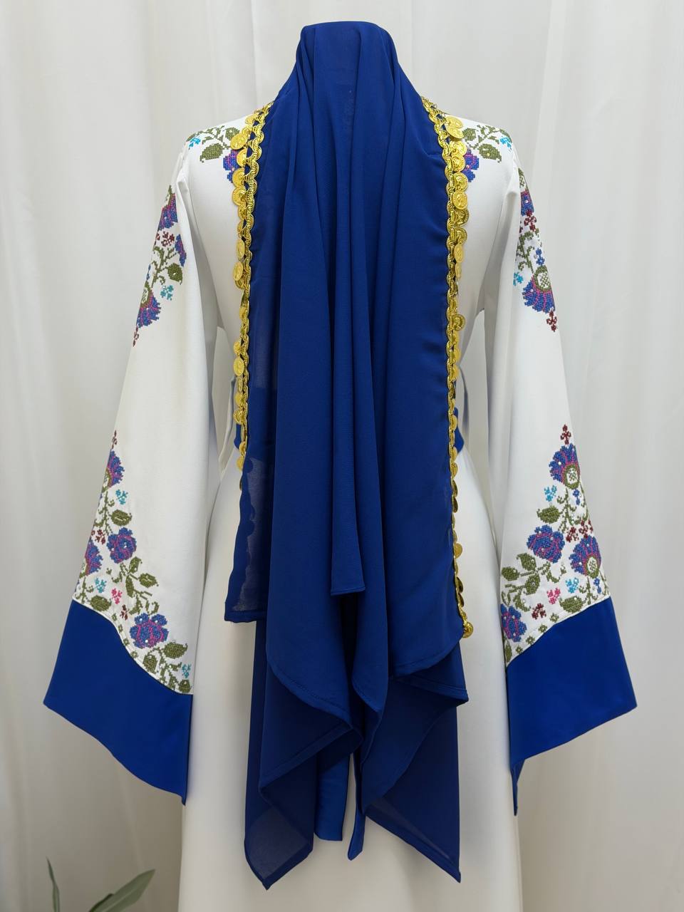 Yasmeen Coin-Trimmed Tie Shawl-Khirka