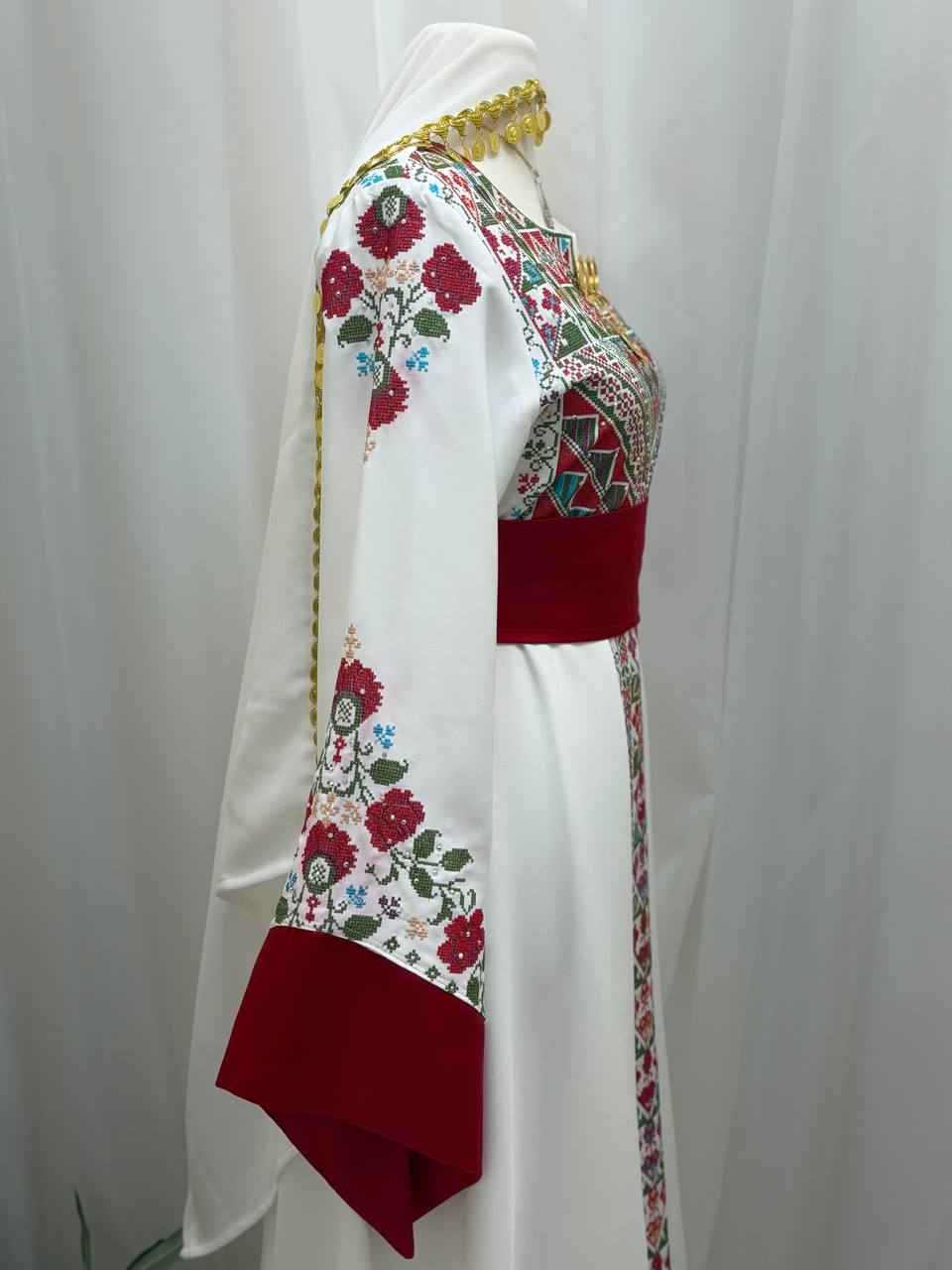 Yasmeen Coin-Trimmed Tie Shawl-Khirka
