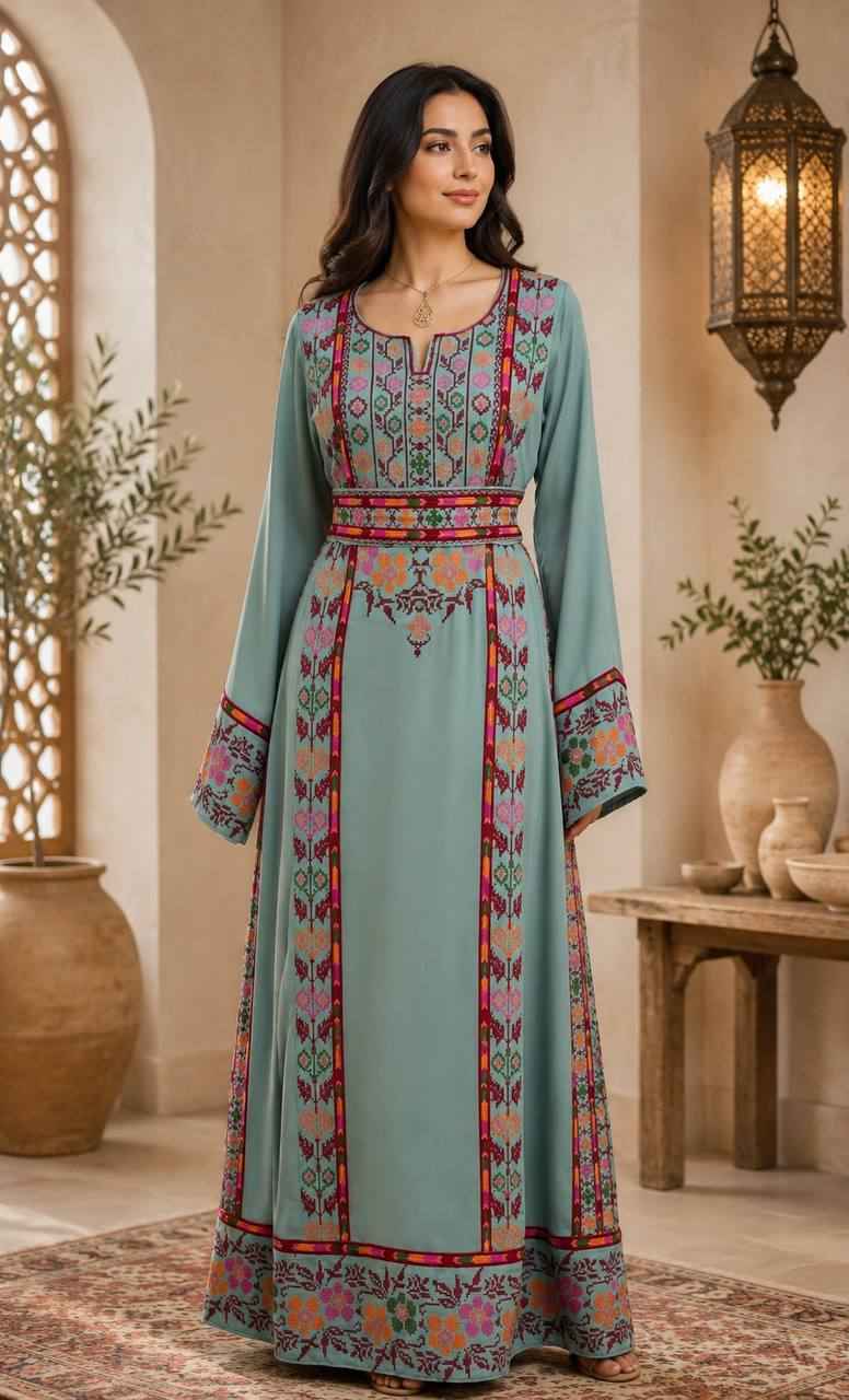 Zahra Al-Nargis Palestinian Embroidered Thobe