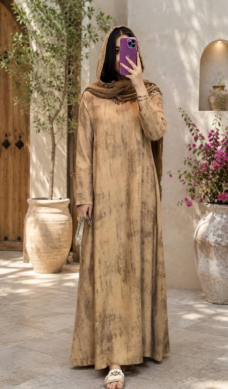 Linen Textured Abaya