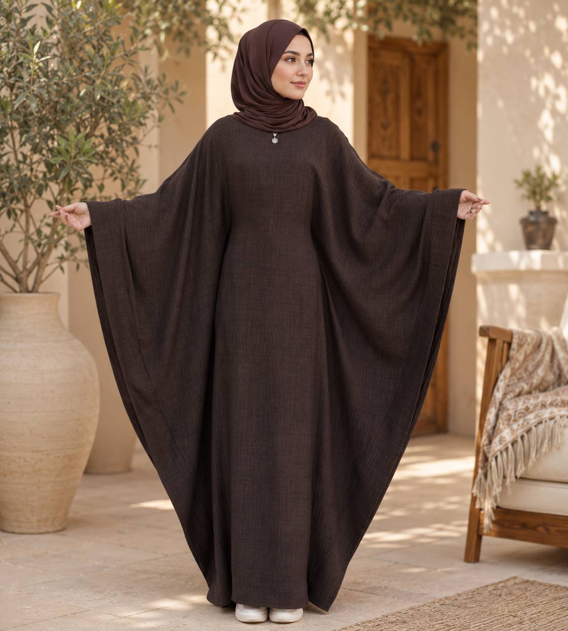 Butterfly Linen Abaya