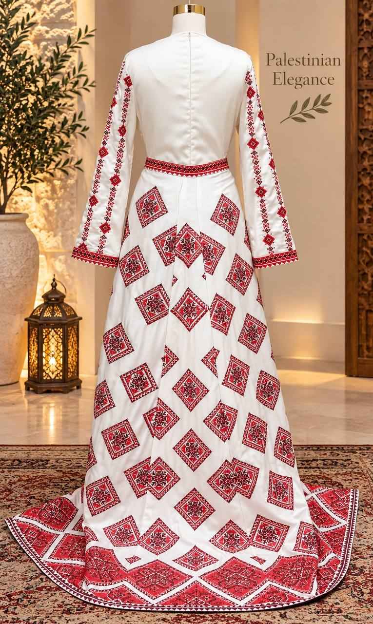 Dalila Embroidered Satin Thobe