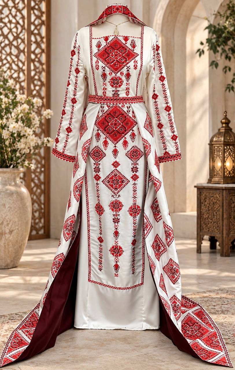 Dalila Embroidered Satin Thobe