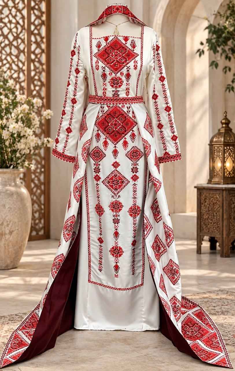 Dalila Embroidered Satin Thobe