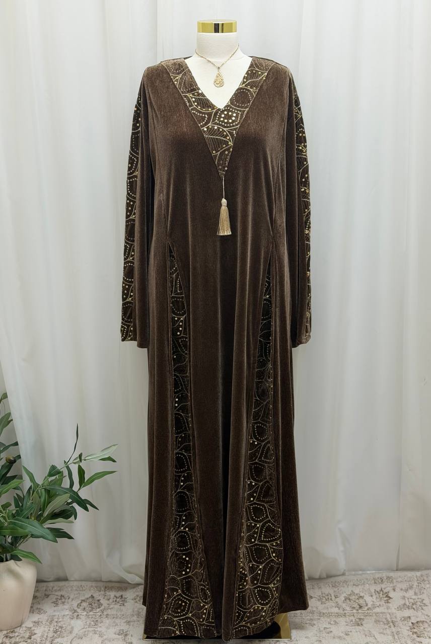Velvet Embroidered Jalabiya