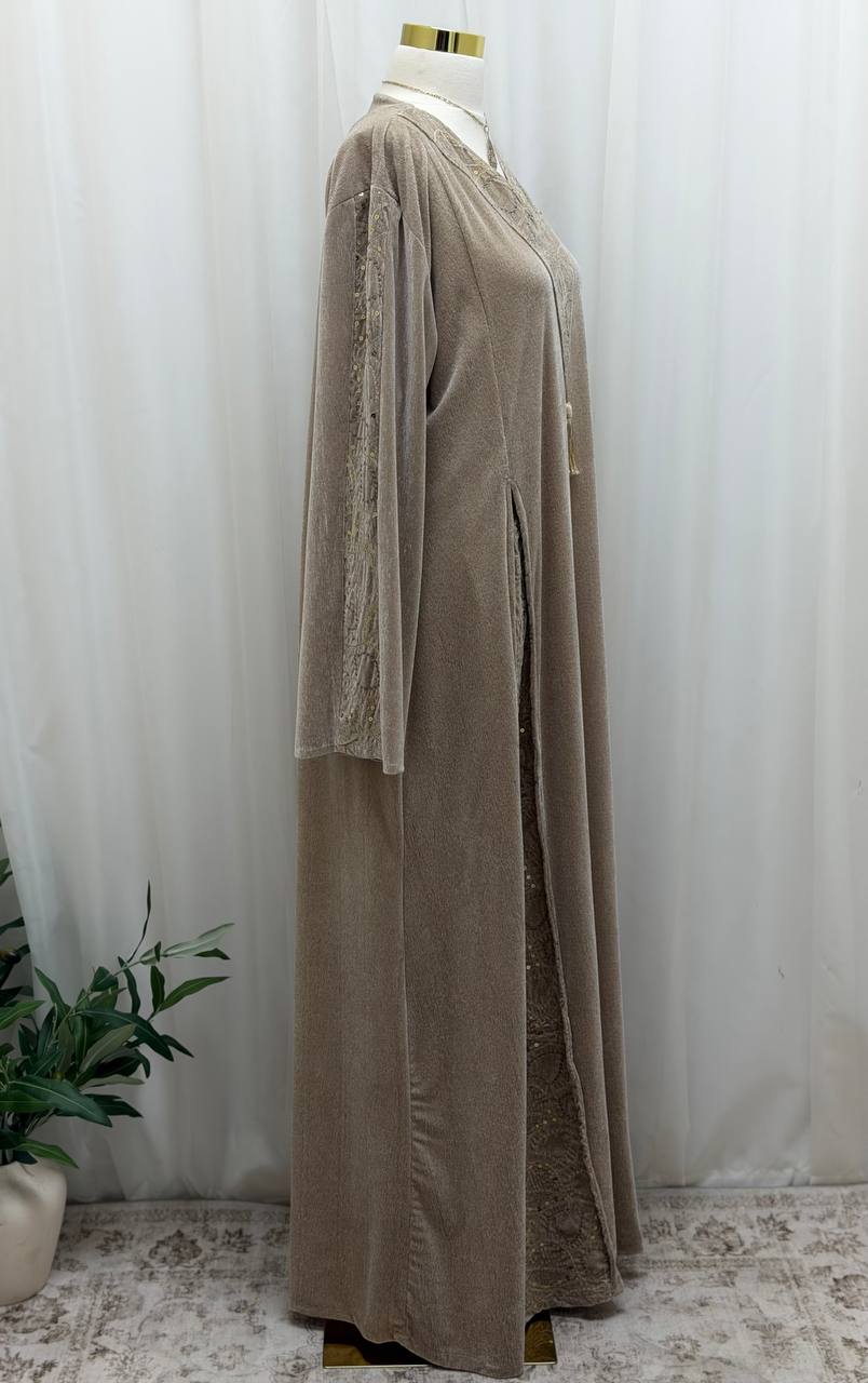 Velvet Embroidered Jalabiya