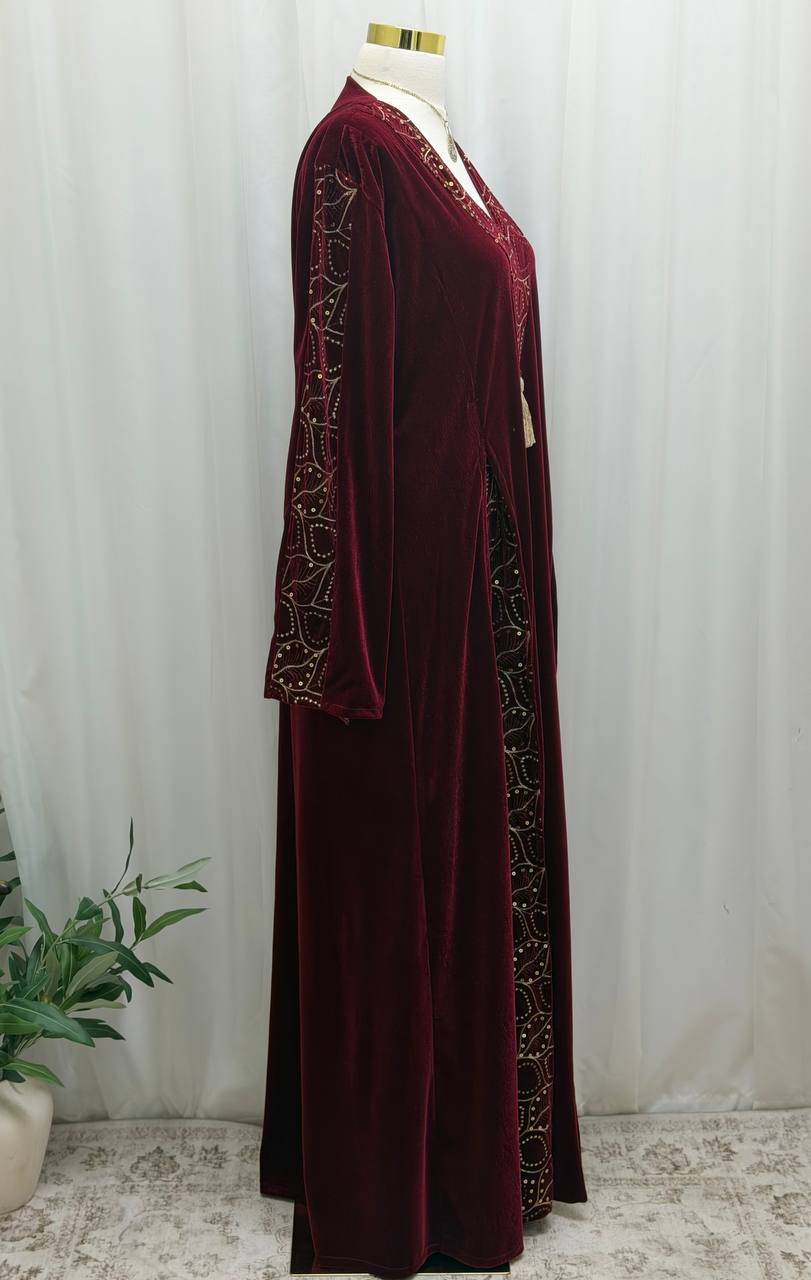 Velvet Embroidered Jalabiya