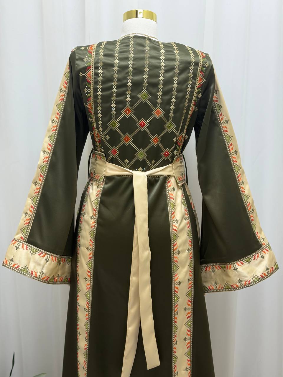 Four-Panel Embroidered Satin Thobe