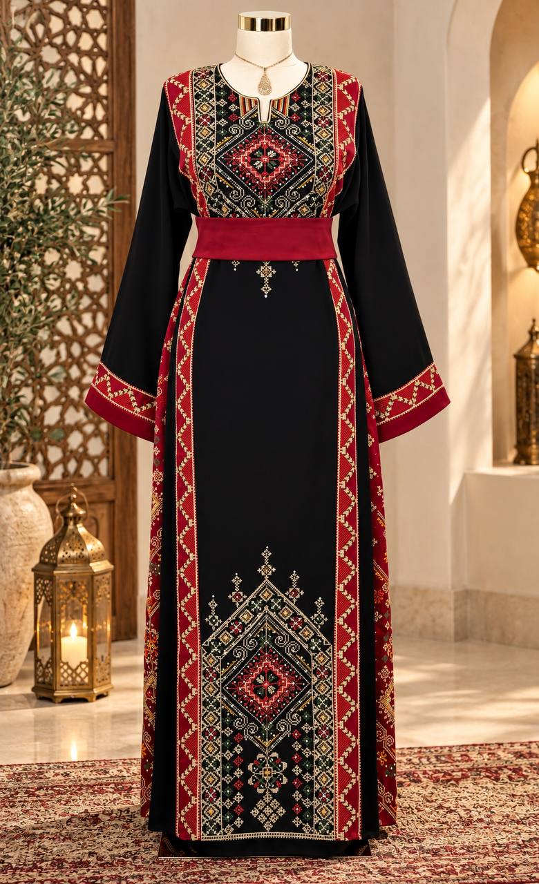 Palestinian Heritage Embroidered Thobe