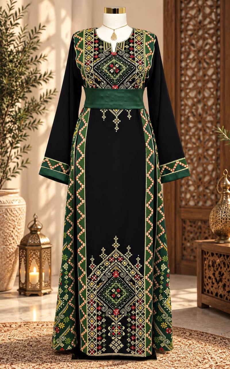 Palestinian Heritage Embroidered Thobe