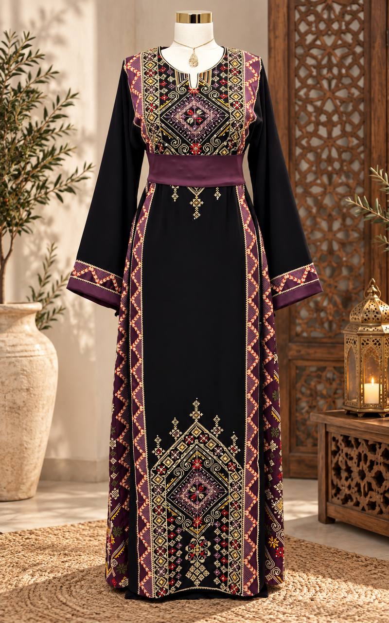 Palestinian Heritage Embroidered Thobe