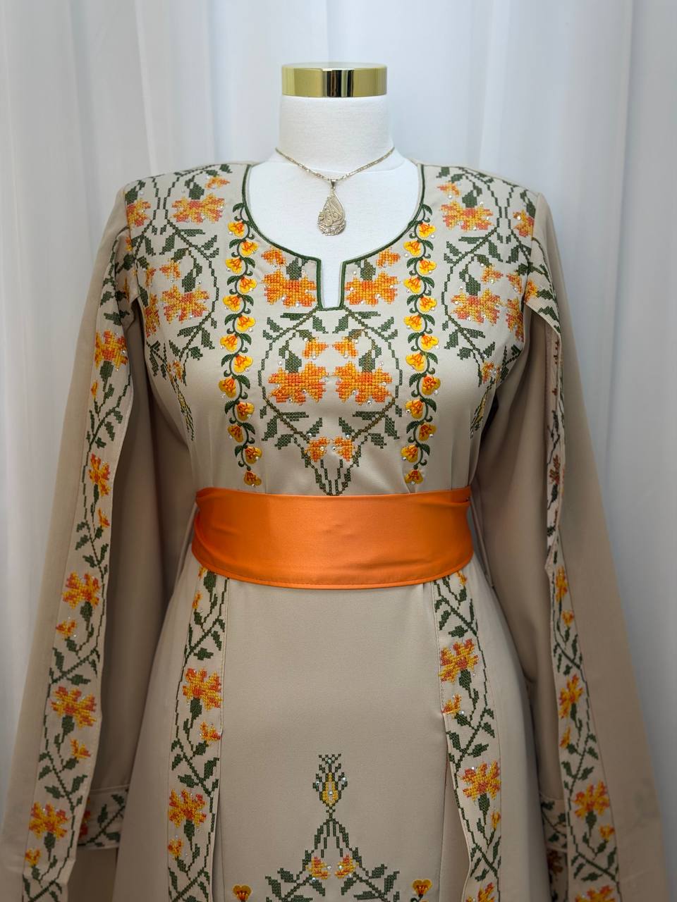 Noura Palestinian Embroidered Thobe