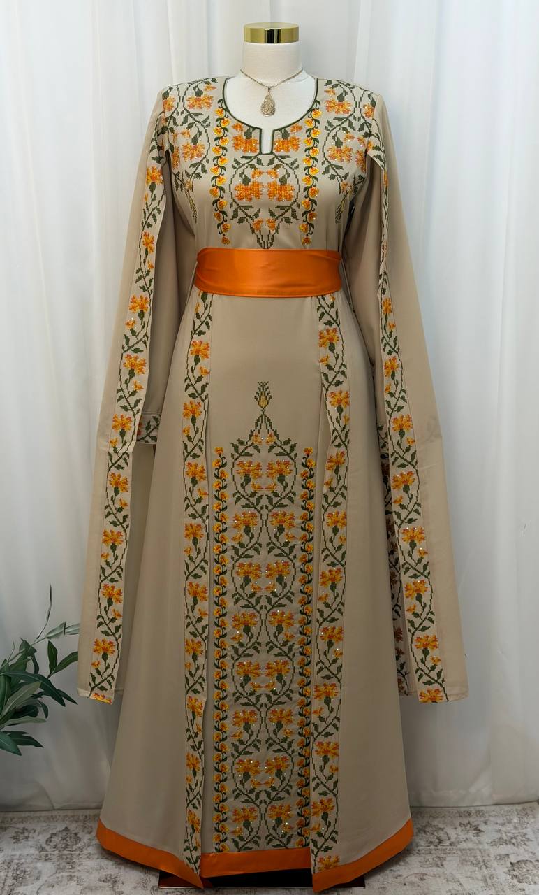 Noura Palestinian Embroidered Thobe