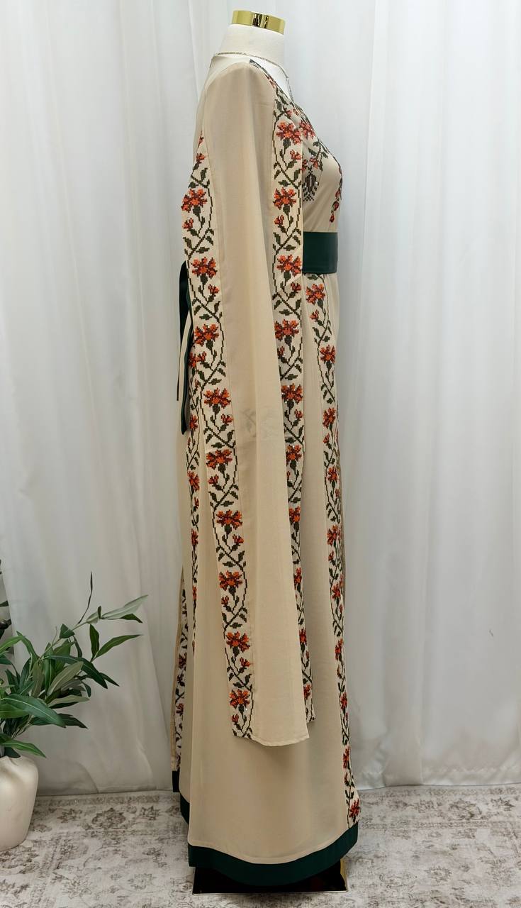 Noura Palestinian Embroidered Thobe
