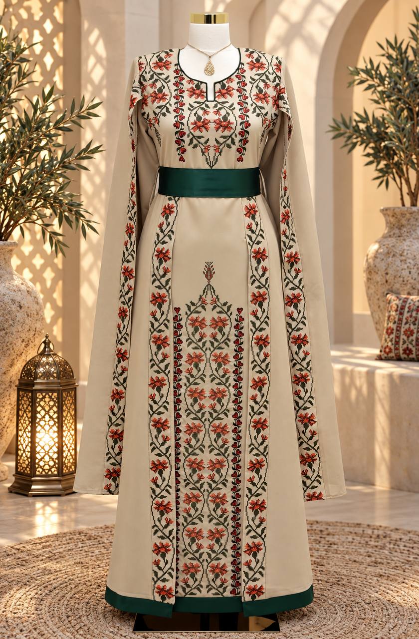 Noura Palestinian Embroidered Thobe
