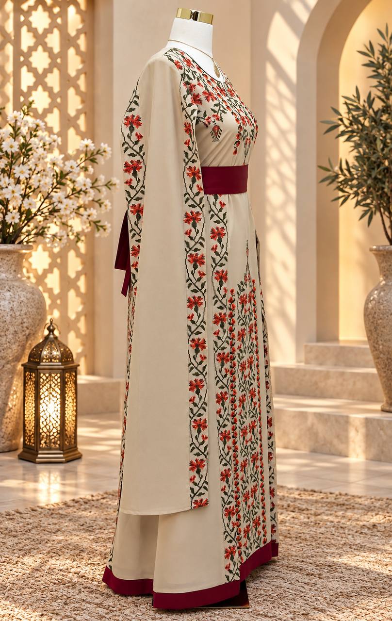 Noura Palestinian Embroidered Thobe