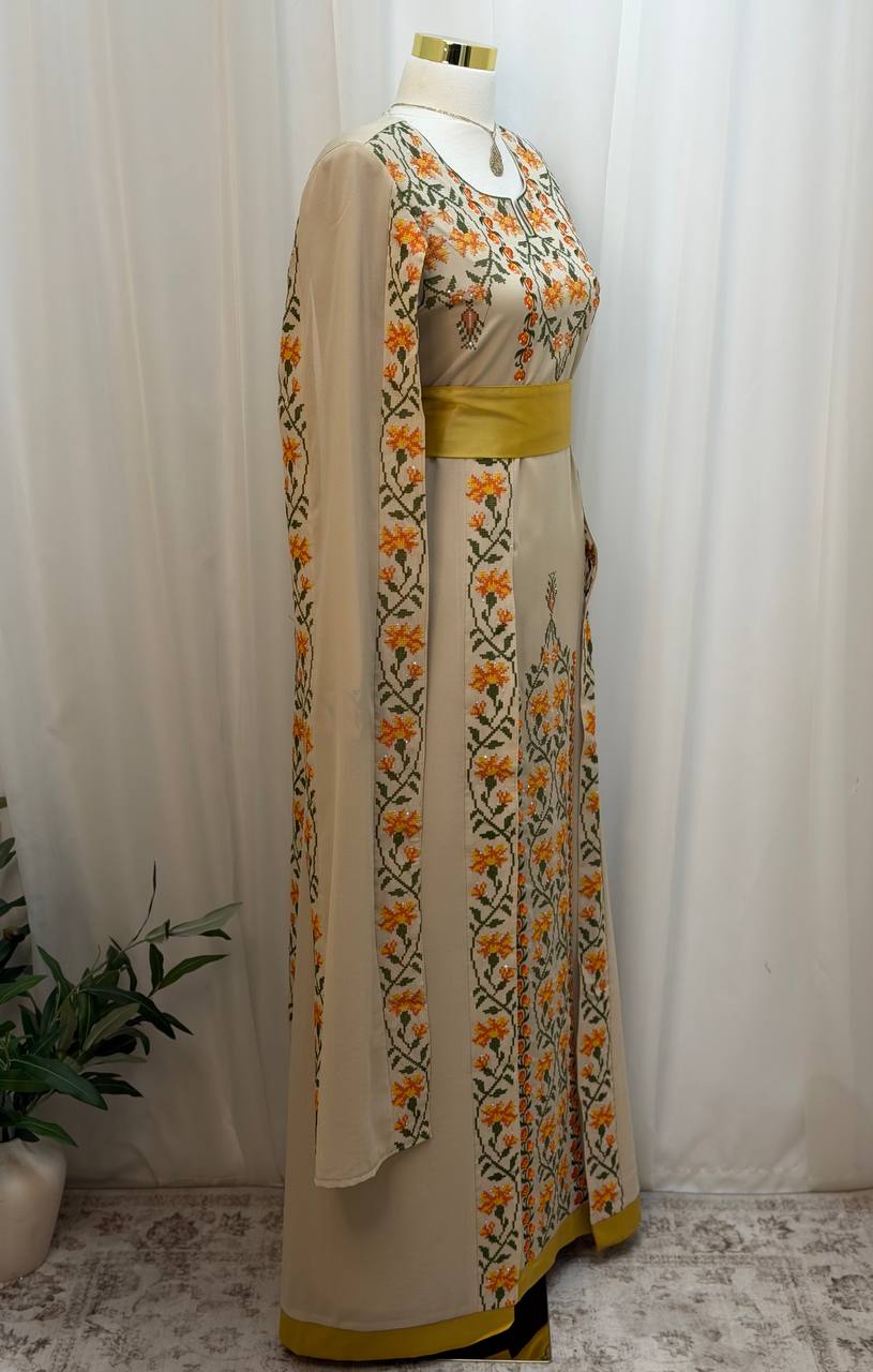 Noura Palestinian Embroidered Thobe