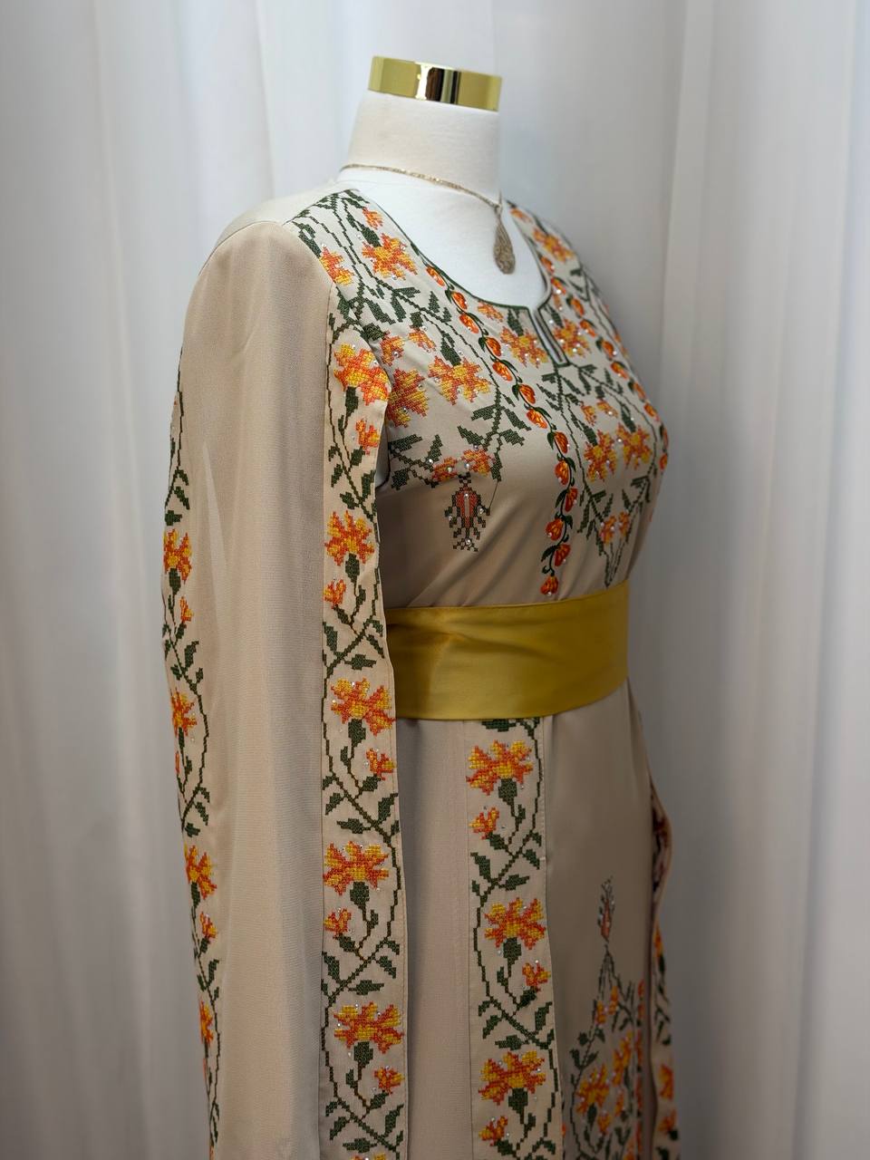 Noura Palestinian Embroidered Thobe