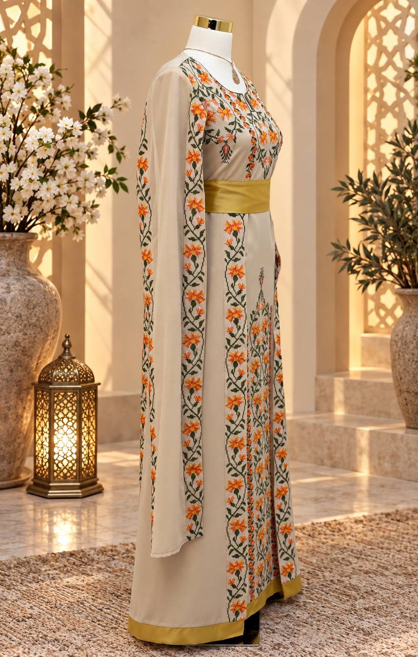 Noura Palestinian Embroidered Thobe
