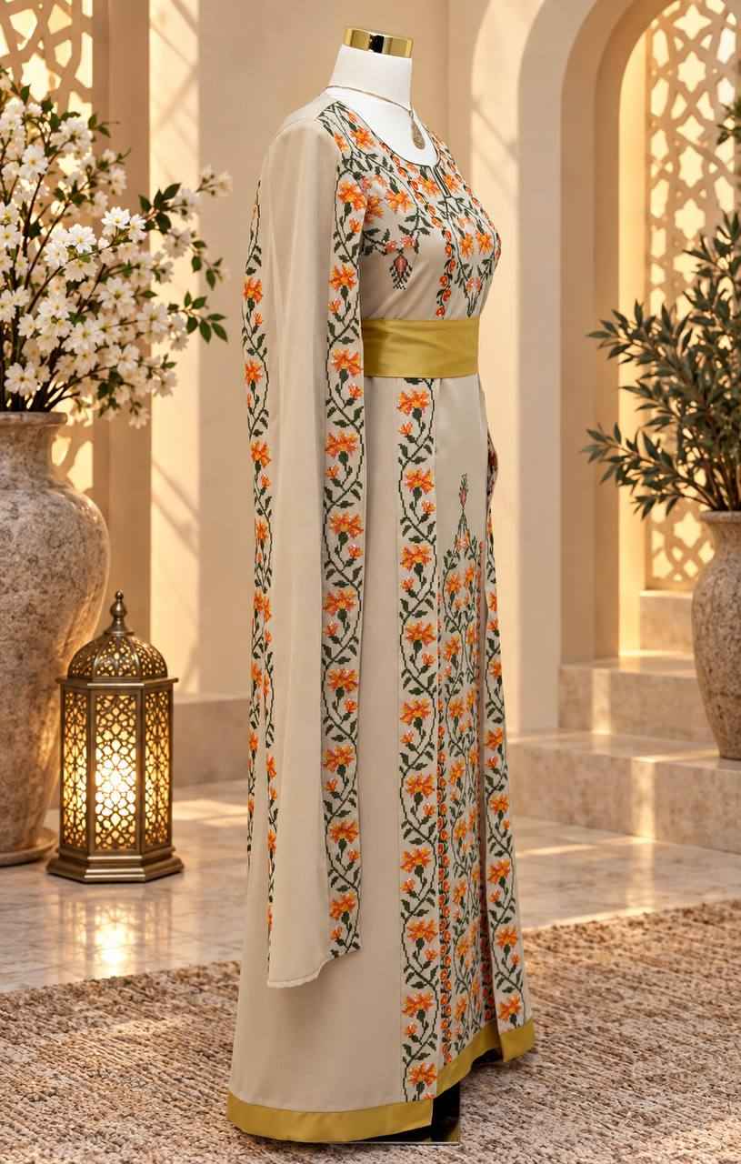 Noura Palestinian Embroidered Thobe