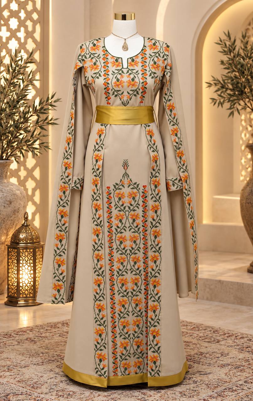 Noura Palestinian Embroidered Thobe