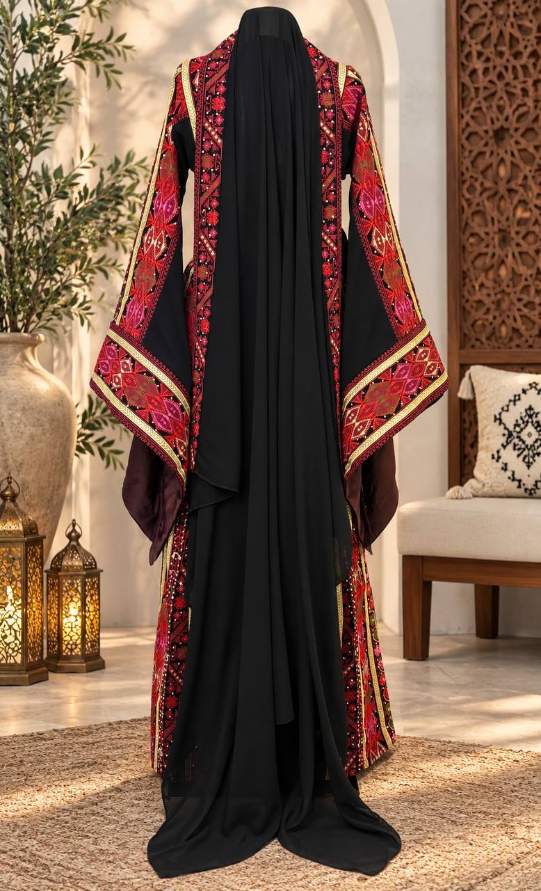 Nasreen Embroidered Chiffon Shawl