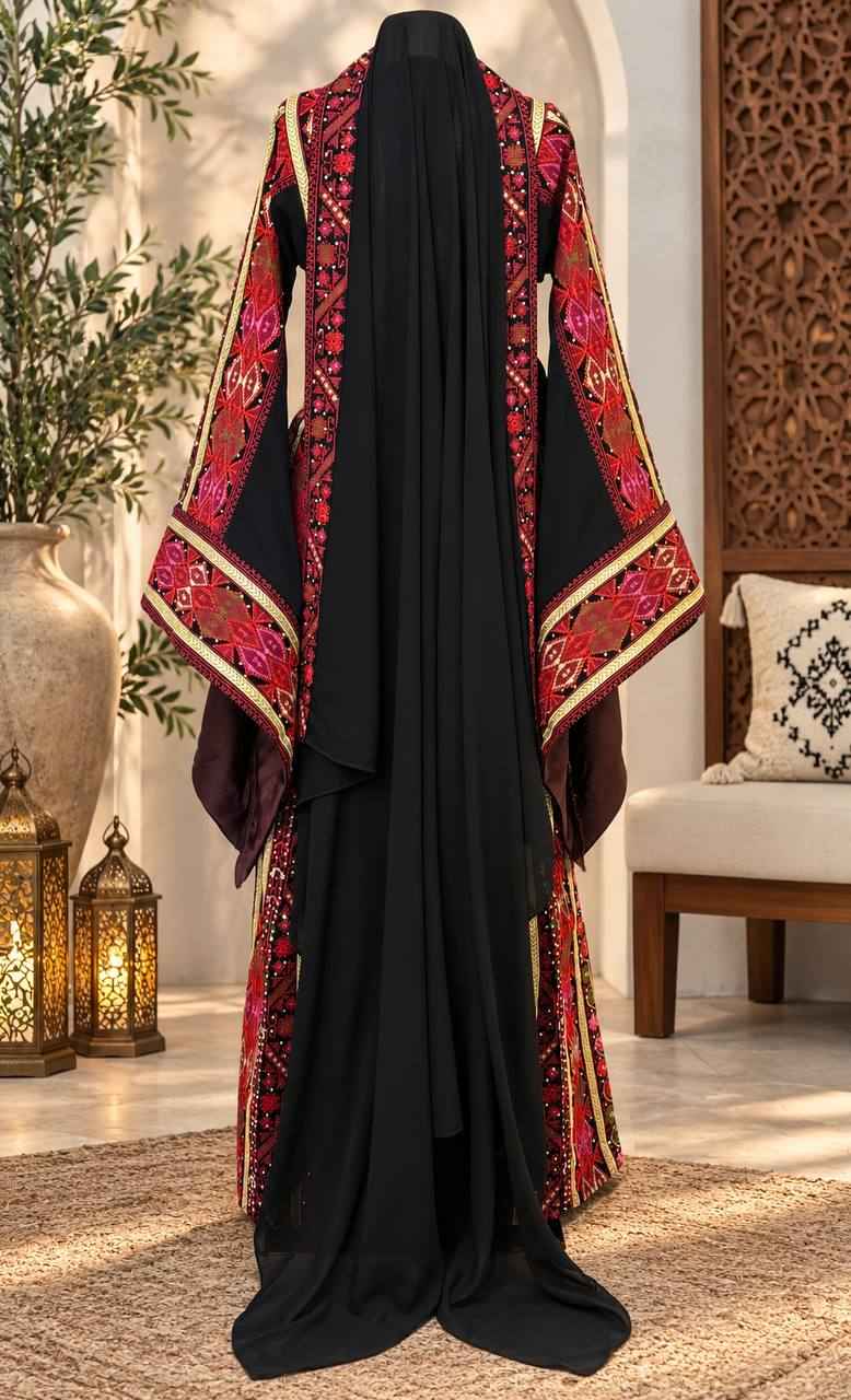 Nasreen Embroidered Chiffon Shawl