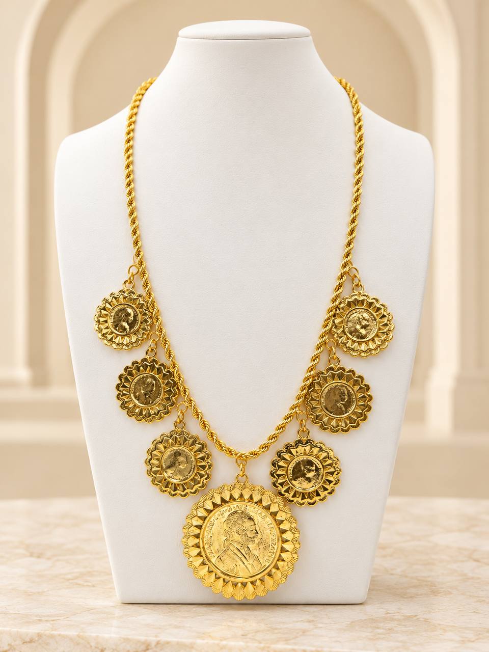 Sunflower Coin Necklace