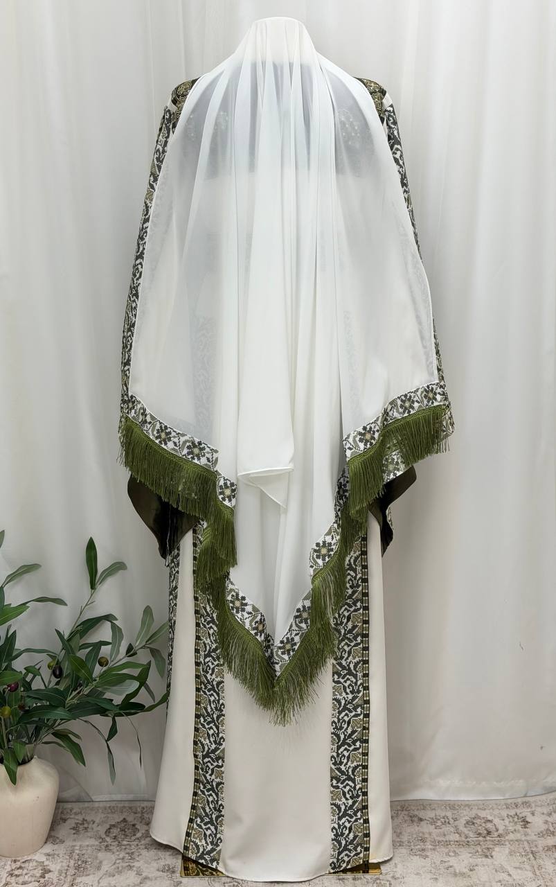 Mayyas – Palestinian Embroidered Thobe with Belt & Shawl