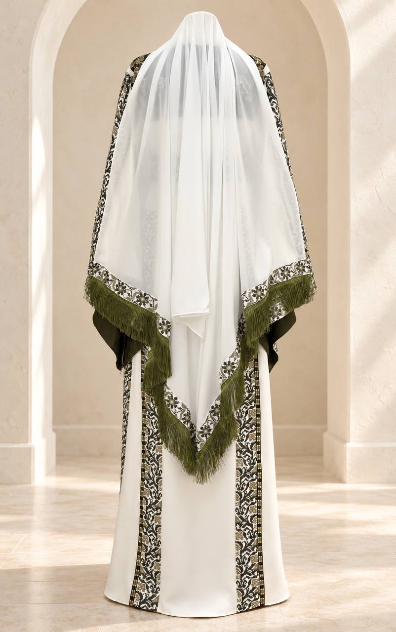 Mayyas – Palestinian Embroidered Thobe with Belt & Shawl