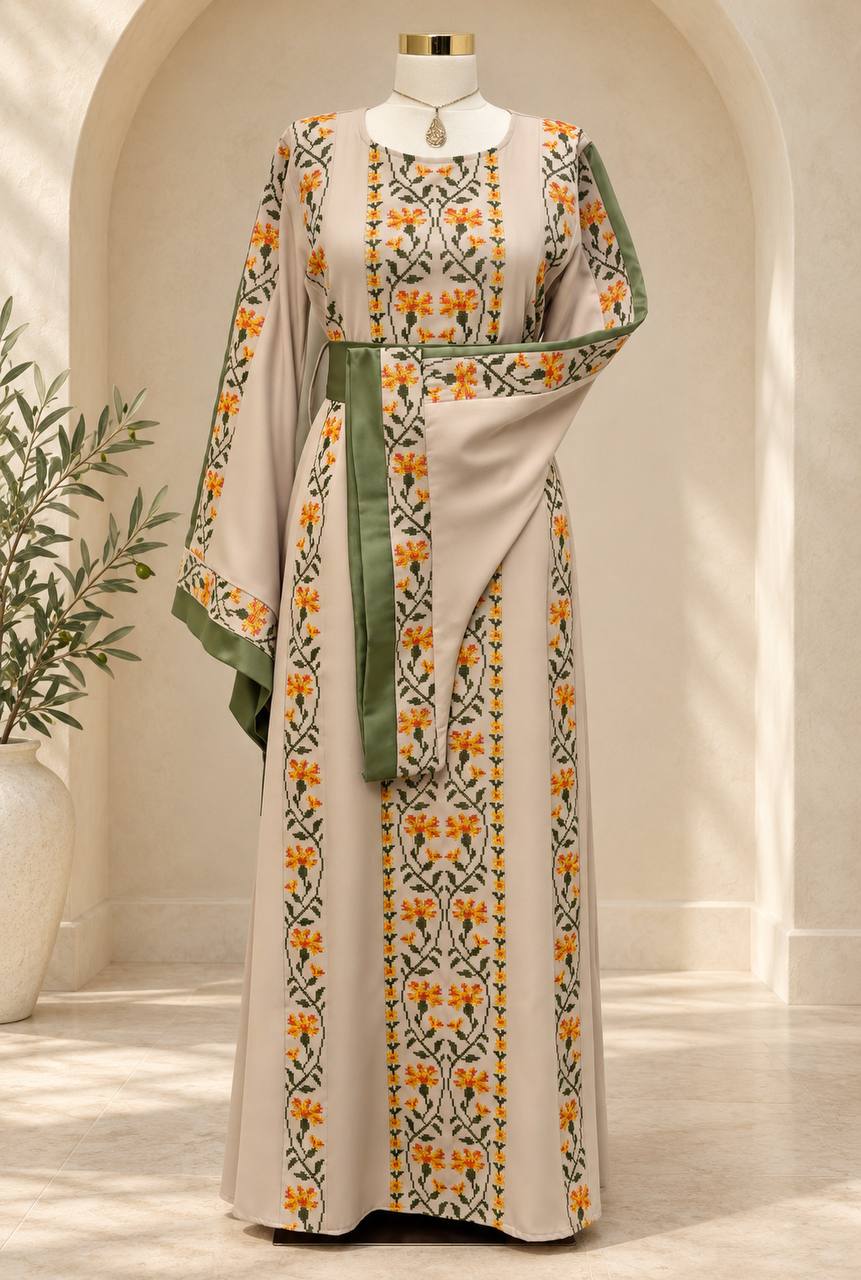 Bisan & Jafra – Palestinian Floral Embroidered Thobe