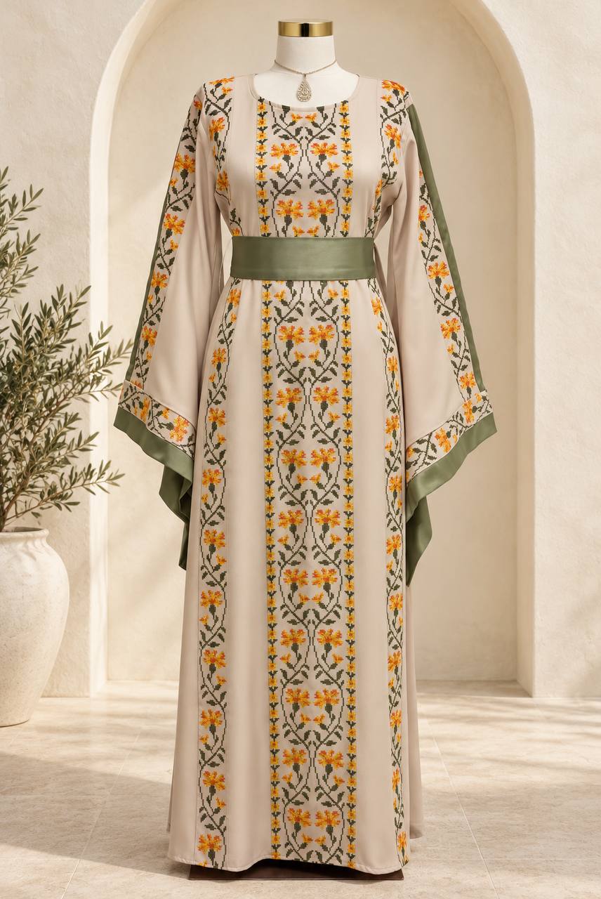 Bisan & Jafra – Palestinian Floral Embroidered Thobe