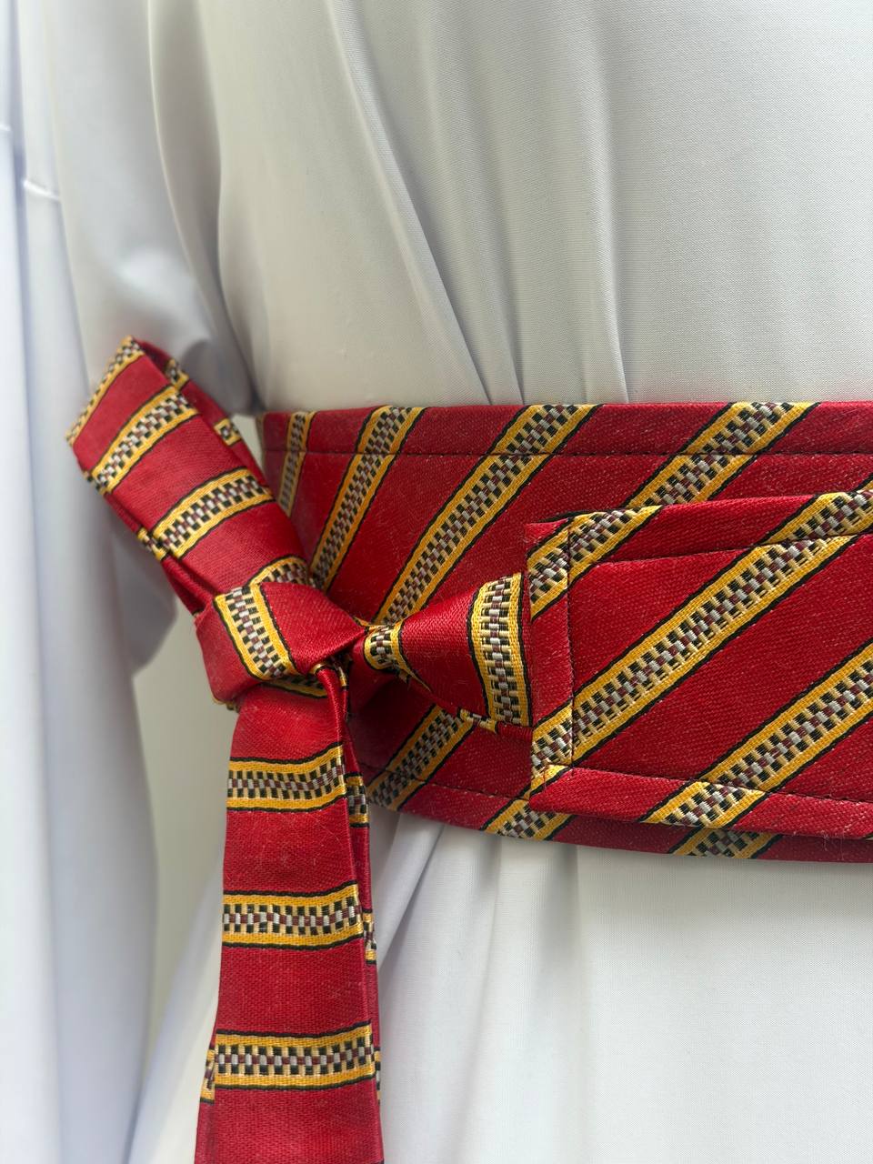 Saya Wrap Belt – Crimson Red & Gold