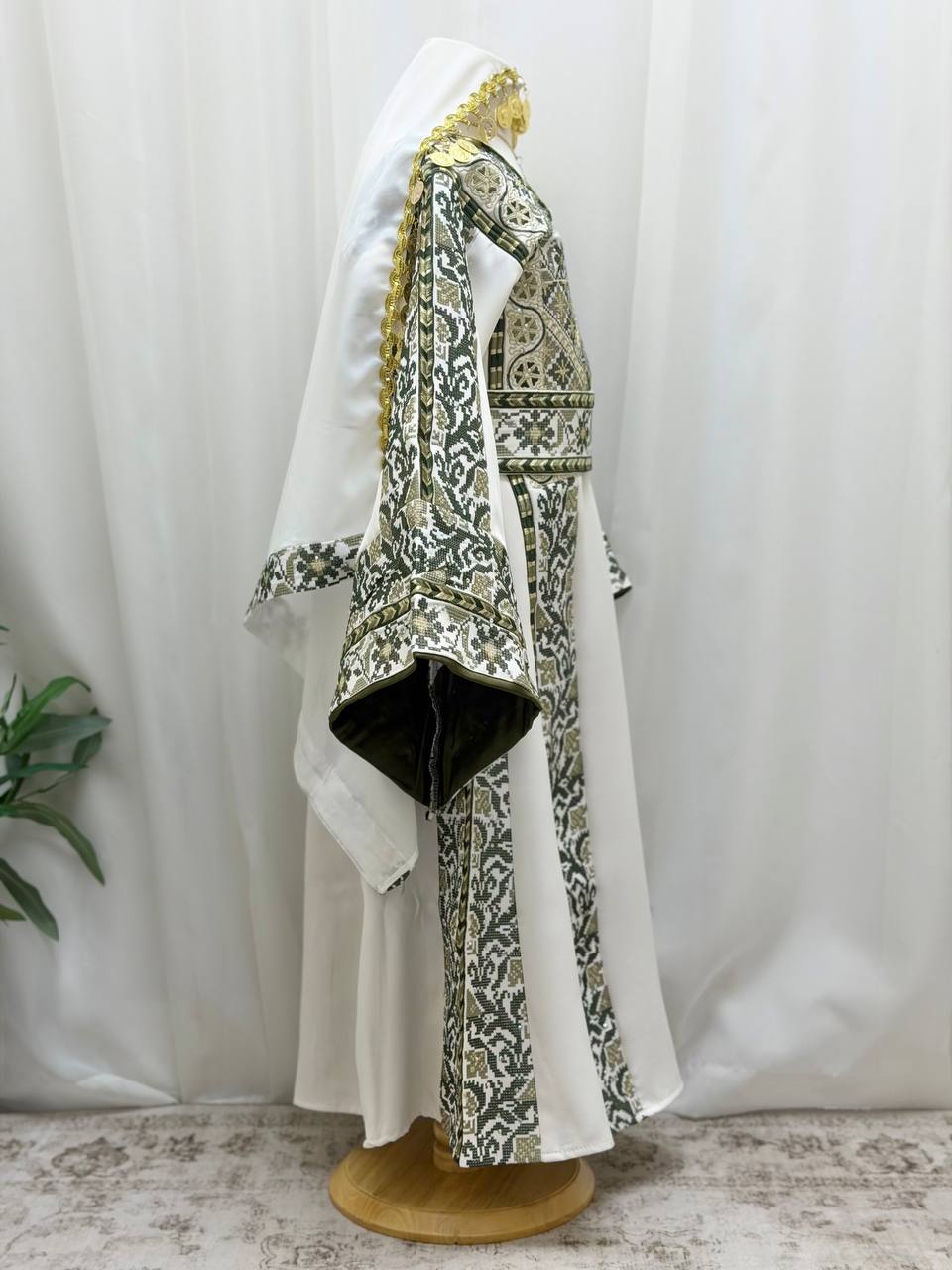 Mayyas – Girls’ Palestinian Embroidered Thobe with Belt & Shawl