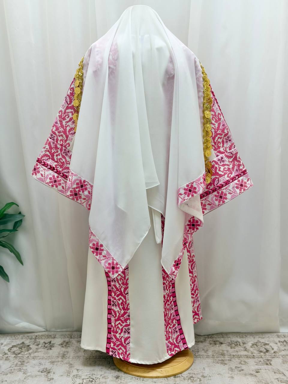 Bisan – Girls’ Palestinian Embroidered Thobe Set with Belt & Shawl