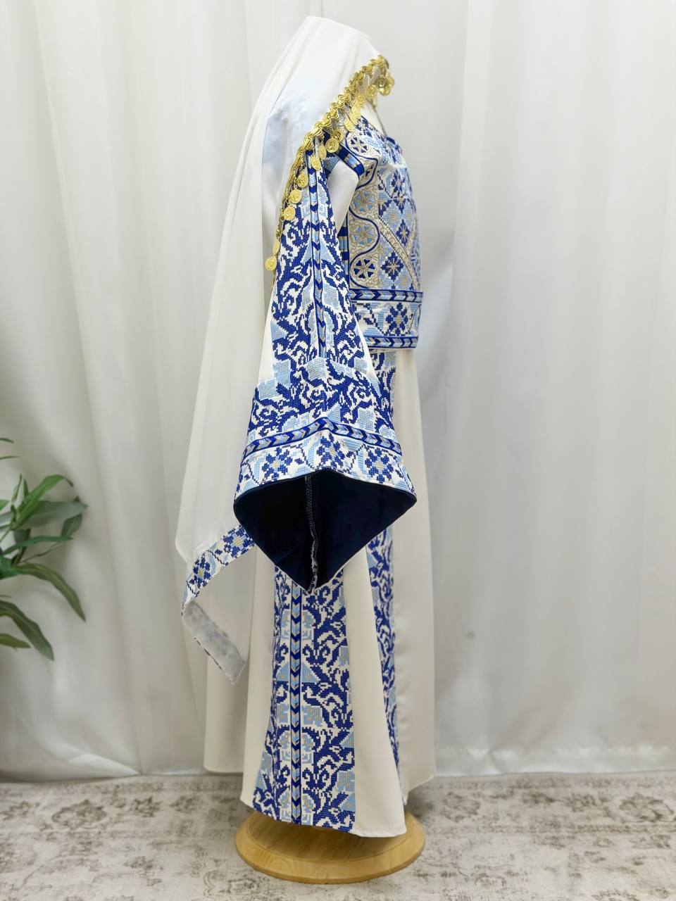 Areej – Girls’ Palestinian Embroidered Thobe with Matching Belt & Shawl