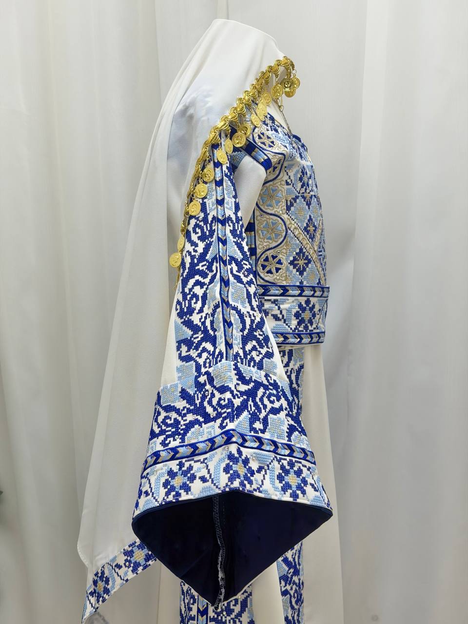 Areej – Girls’ Palestinian Embroidered Thobe with Matching Belt & Shawl