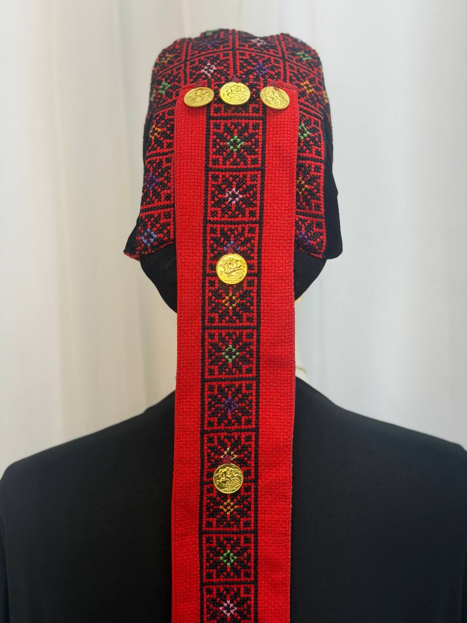 Asayel – Palestinian Hand-Embroidered Coin Headpiece