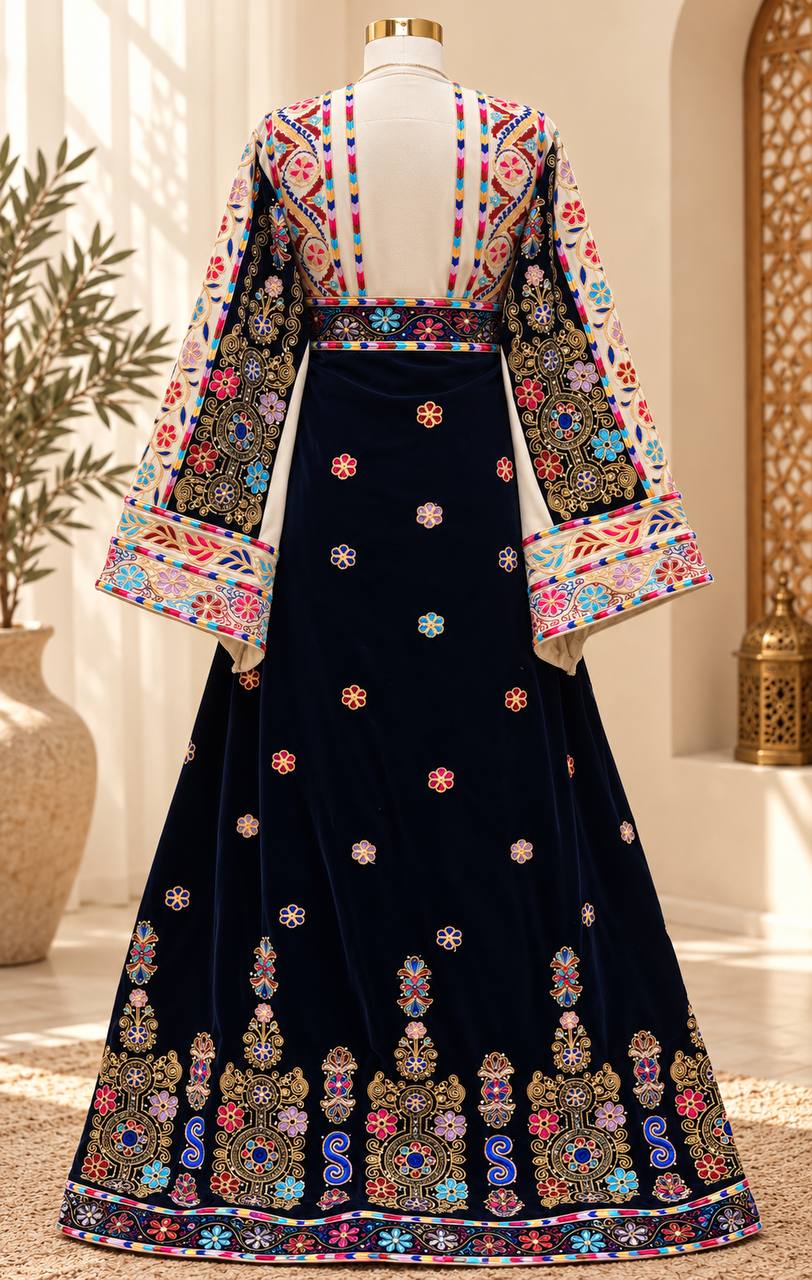 Malika – Luxury Palestinian Embroidered 4-Piece Thobe Set