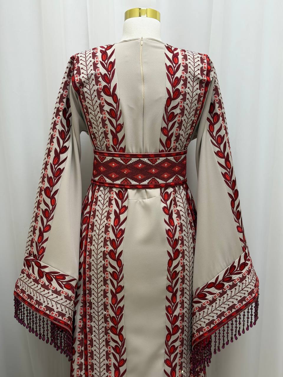 Al Zaytouna – Palestinian Embroidered Thobe with Shawl & Reversible Belt
