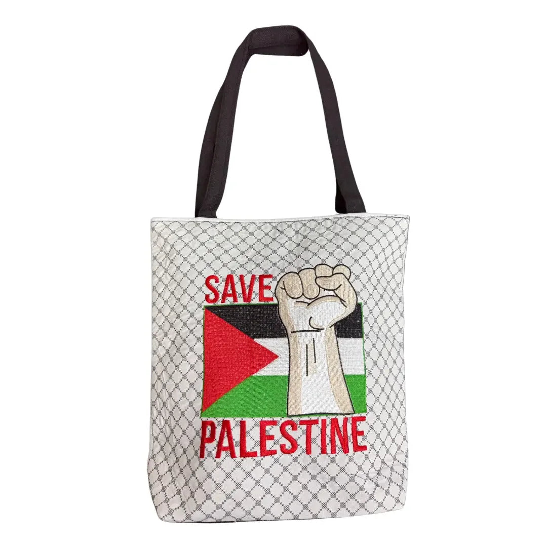 Save Palestine Tote Bag - Symbol of Resilience in Two Colorways | 40 cm Length Palestinian Elegance